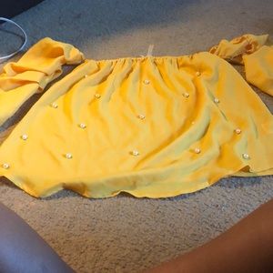 yellow off the shoulder